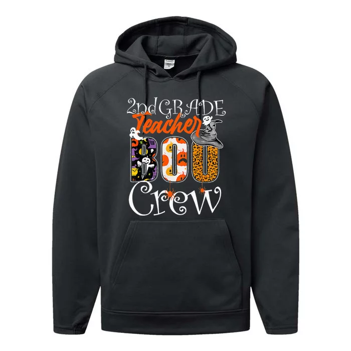 2nd Grade Teacher Boo Crew Halloween Second Grade Teacher Performance Fleece Hoodie