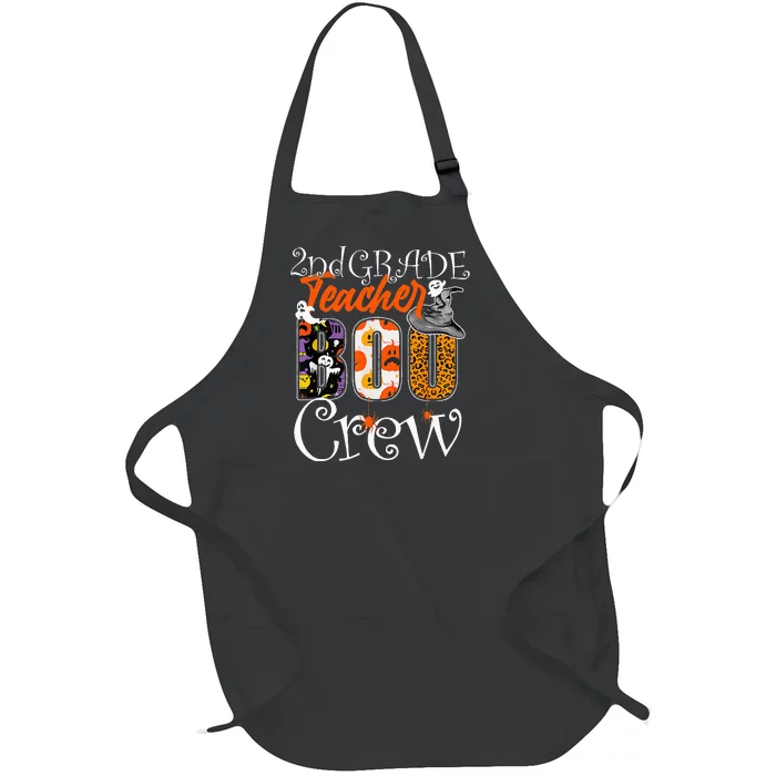 2nd Grade Teacher Boo Crew Halloween Second Grade Teacher Full-Length Apron With Pocket