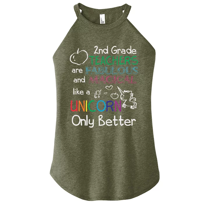 2nd Grade Teachers Fabulous Magical Unicorn School Women’s Perfect Tri Rocker Tank