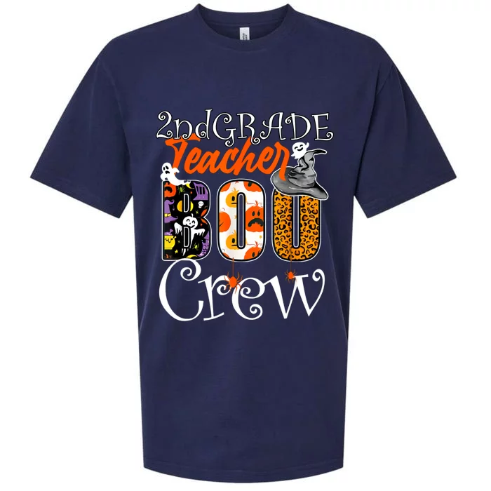 2Nd Grade Teacher Boo Crew Halloween Second Grade Teacher Gift Sueded Cloud Jersey T-Shirt