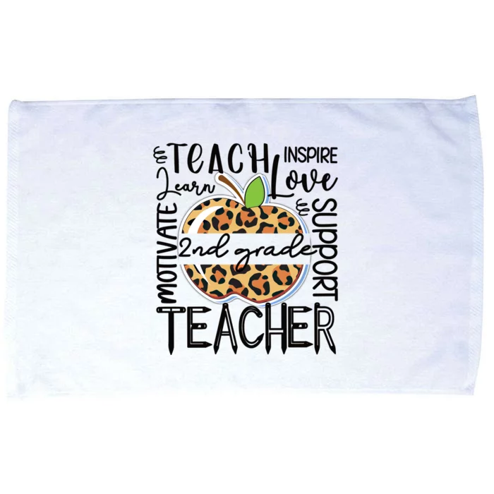 2Nd Grade Teacher Teach Motivate Second Grade Teacher Gift Microfiber Hand Towel