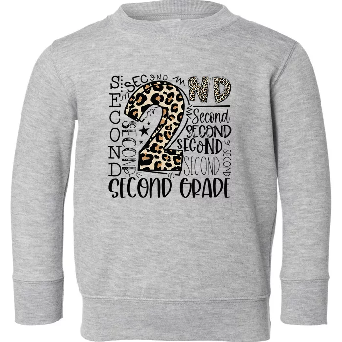 2nd Grade Typography Second Grade Teacher Back To School Toddler Sweatshirt