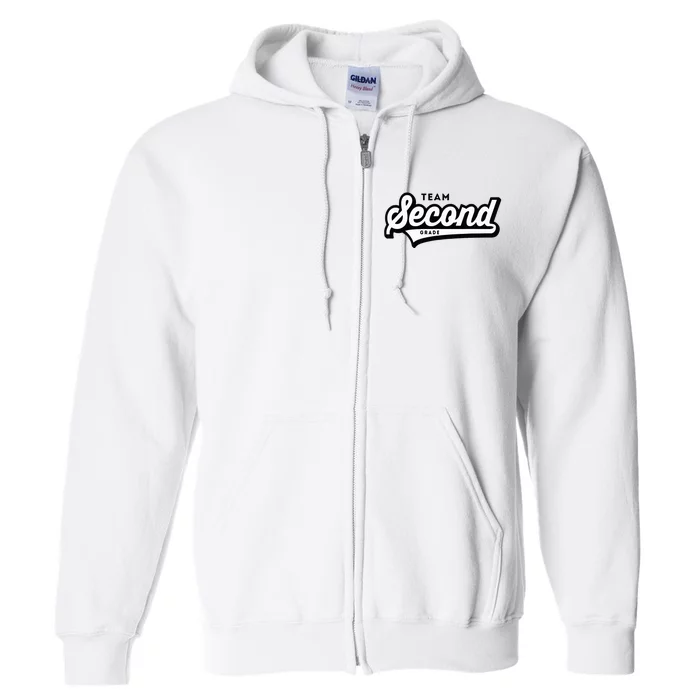 2nd Grade Team School Teacher Second Baseball Style Full Zip Hoodie