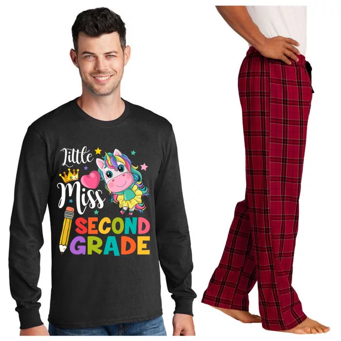 2Nd Grade Unicorn Student Teacher Little Miss Second Grade Meaningful Gift Long Sleeve Pajama Set