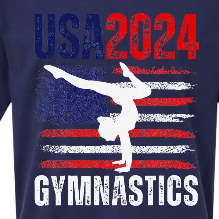 2024 Gymnastics Usa Flag Sueded Cloud Jersey T-Shirt