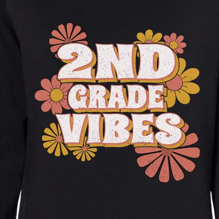 2Nd Grade Vibes Gift Second Grade Retro Floral Teachers Gift Womens California Wash Sweatshirt