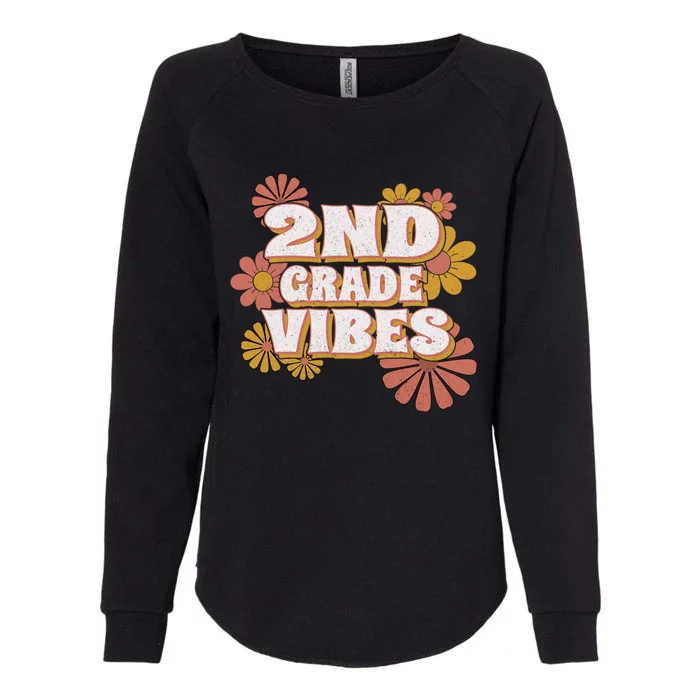 2Nd Grade Vibes Gift Second Grade Retro Floral Teachers Gift Womens California Wash Sweatshirt