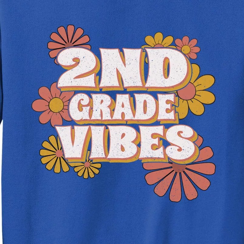 2Nd Grade Vibes Gift Second Grade Retro Floral Teachers Gift Sweatshirt