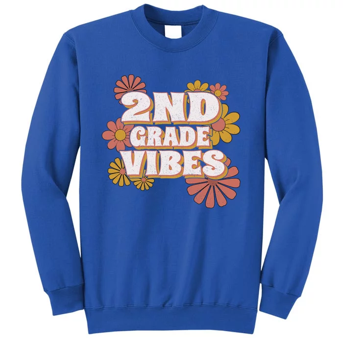 2Nd Grade Vibes Gift Second Grade Retro Floral Teachers Gift Sweatshirt