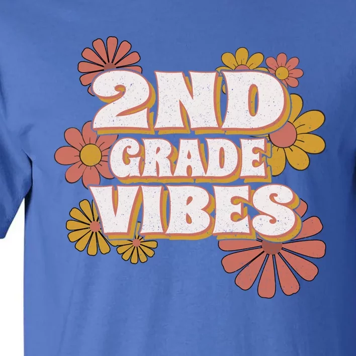 2Nd Grade Vibes Gift Second Grade Retro Floral Teachers Gift Tall T-Shirt