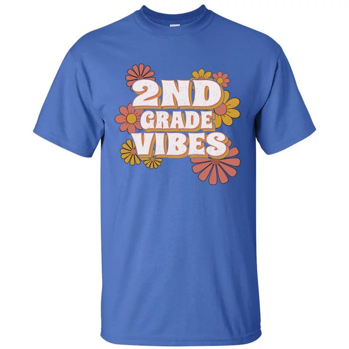 2Nd Grade Vibes Gift Second Grade Retro Floral Teachers Gift Tall T-Shirt