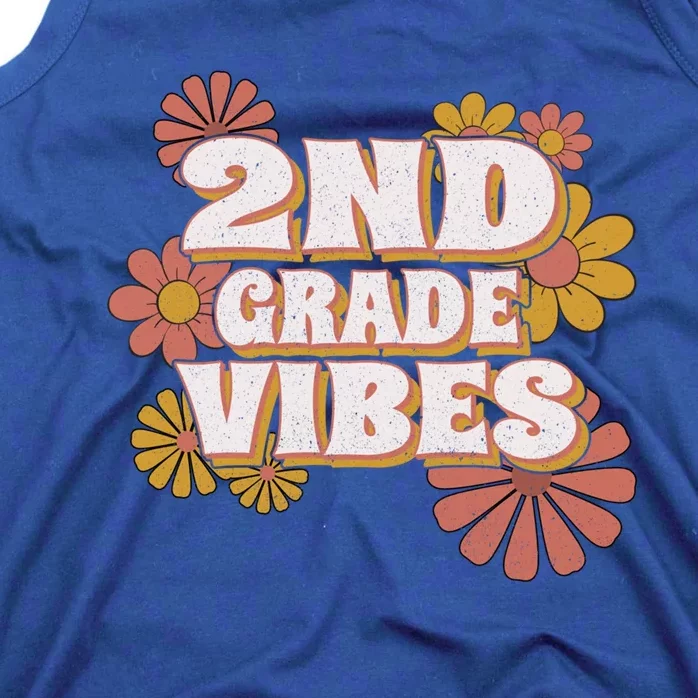 2Nd Grade Vibes Gift Second Grade Retro Floral Teachers Gift Tank Top