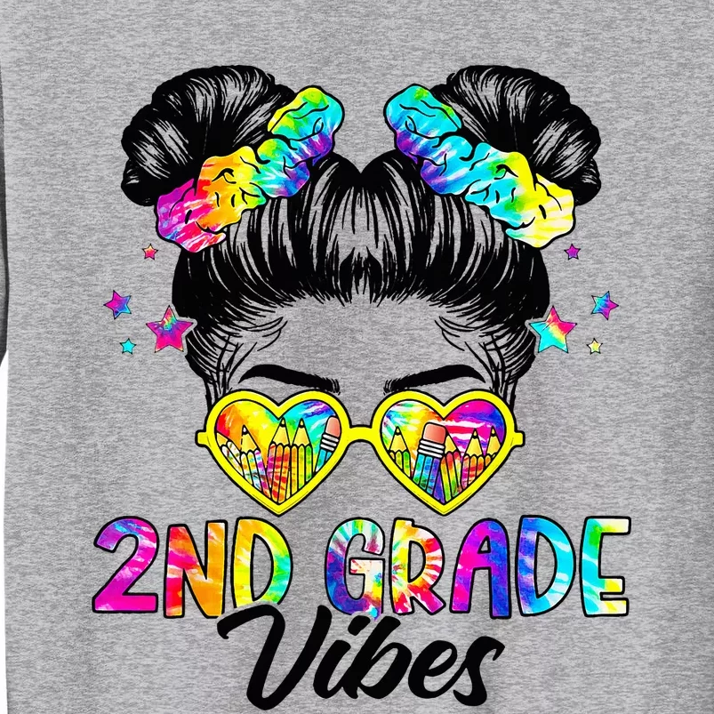 2nd Grade Vibes Messy Bun Second Grade Back To School Tall Sweatshirt