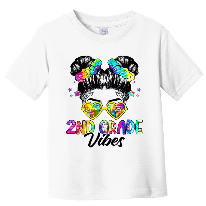 2nd Grade Vibes Messy Bun Second Grade Back To School Toddler T-Shirt