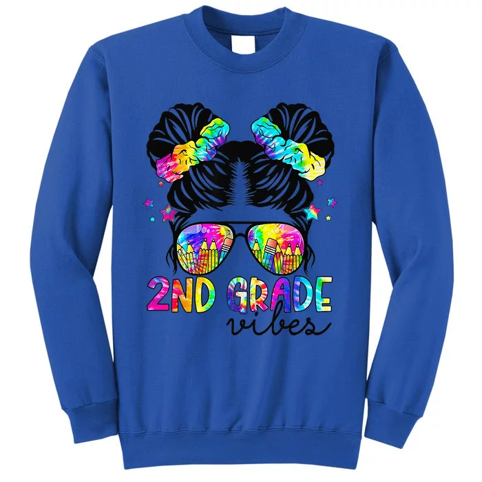 2nd Grade Vibes Messy Bun Team Second Grade Back To School Tall Sweatshirt