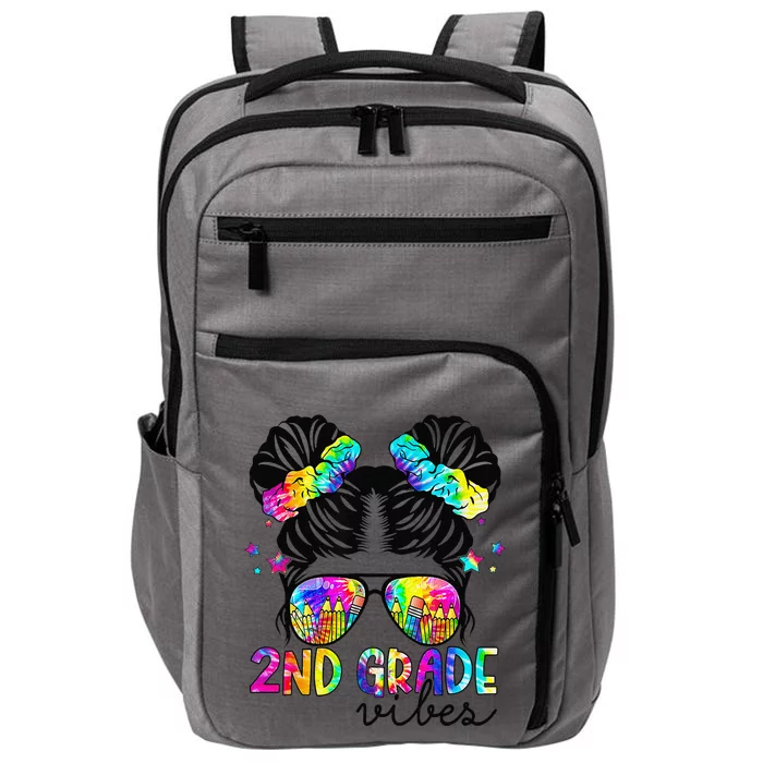 2nd Grade Vibes Messy Bun Team Second Grade Back To School Impact Tech Backpack