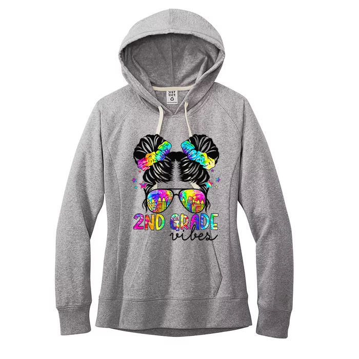 2nd Grade Vibes Messy Bun Team Second Grade Back To School Women's Fleece Hoodie