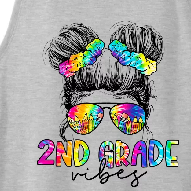 2nd Grade Vibes Messy Hair Bun Girl Back To School First Day Of Second Grade Ladies Tri-Blend Wicking Tank