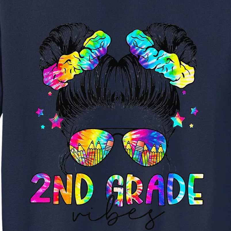 2nd Grade Vibes Messy Bun Second Grade Back To School Tall Sweatshirt