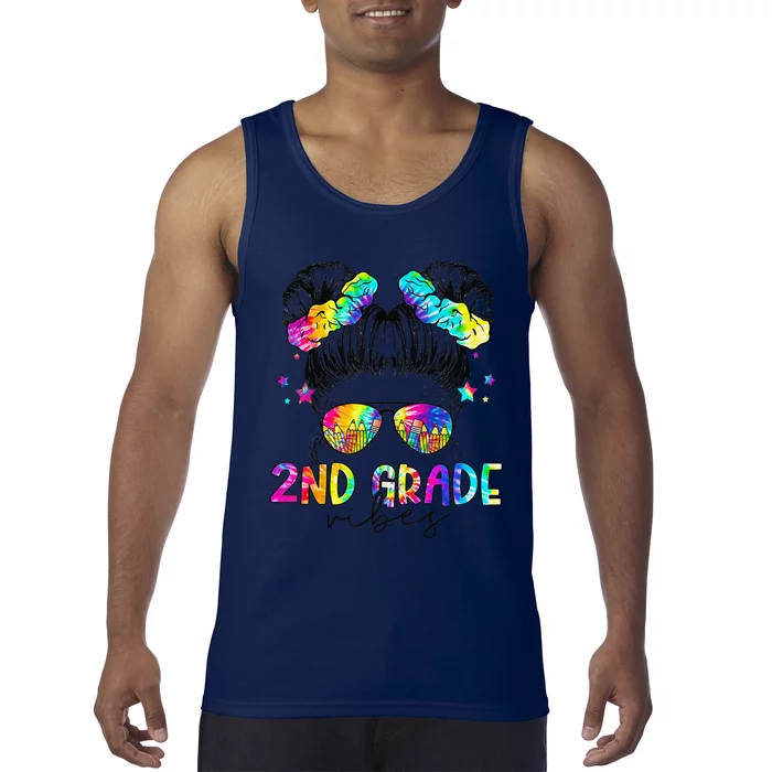 2nd Grade Vibes Messy Bun Second Grade Back To School Tank Top