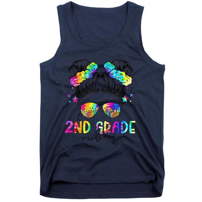 2nd Grade Vibes Messy Bun Second Grade Back To School Tank Top