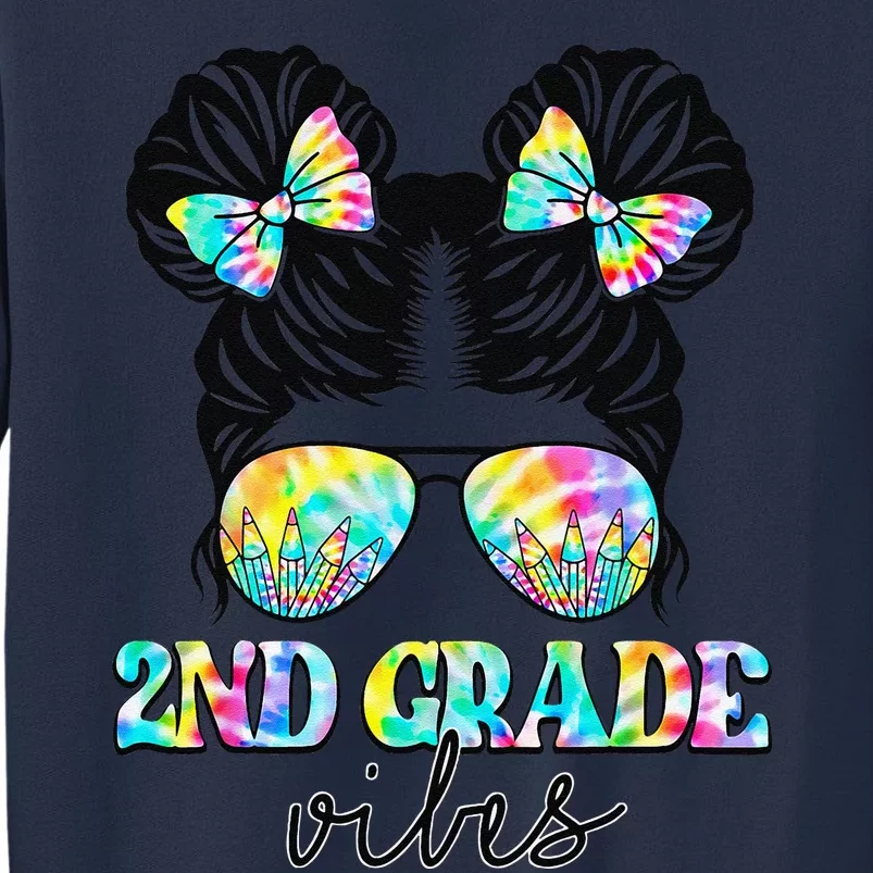 2nd Grade Vibes Messy Hair Bun Back To School First Day Sweatshirt