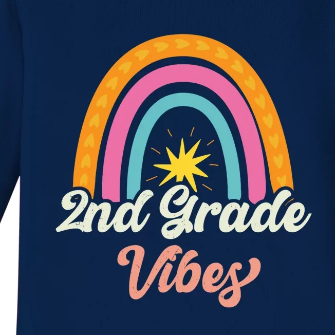 2Nd Grade Vibes 1St Day Of School Second Grade Team Gift Baby Long Sleeve Bodysuit