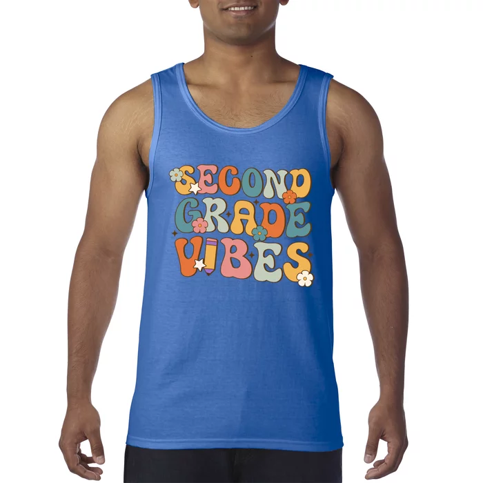 2Nd Grade Vibes Back To School Retro Second Grade Teachers Gift Tank Top