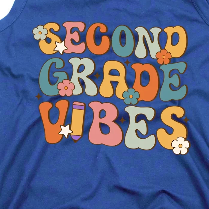 2Nd Grade Vibes Back To School Retro Second Grade Teachers Gift Tank Top