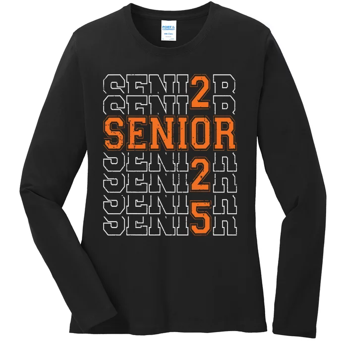 2025 Graduation Vintage School Spirit Ladies Long Sleeve Shirt