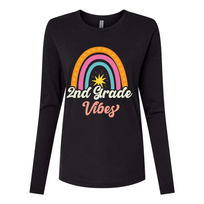 2Nd Grade Vibes 1St Day Of School Second Grade Team Gift Womens Cotton Relaxed Long Sleeve T-Shirt