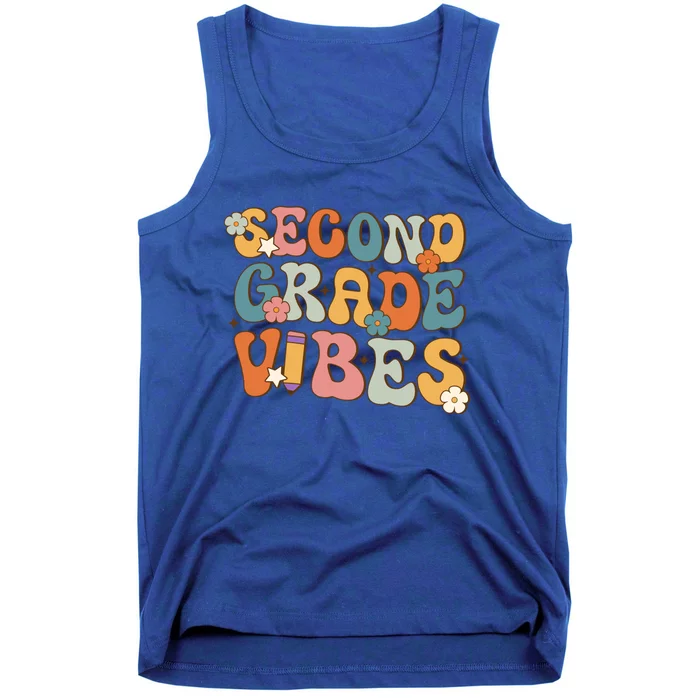 2Nd Grade Vibes Back To School Retro Second Grade Teachers Gift Tank Top