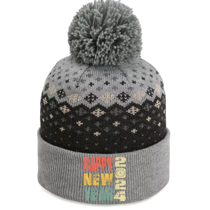 2024 Happy New Year Celebration Vintage The Baniff Cuffed Pom Beanie