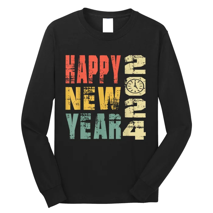 2024 Happy New Year Celebration Vintage Long Sleeve Shirt