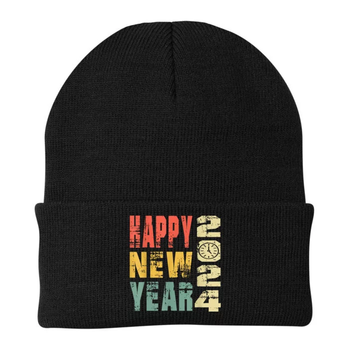 2024 Happy New Year Celebration Vintage Knit Cap Winter Beanie