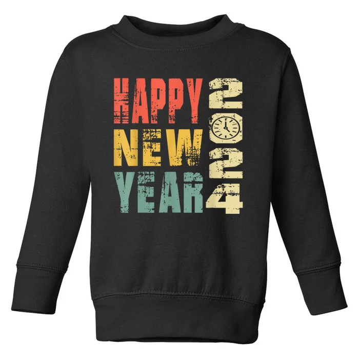 2024 Happy New Year Celebration Vintage Toddler Sweatshirt