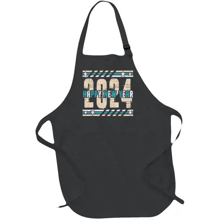 2024 Happy New Year Celebration Full-Length Apron With Pocket