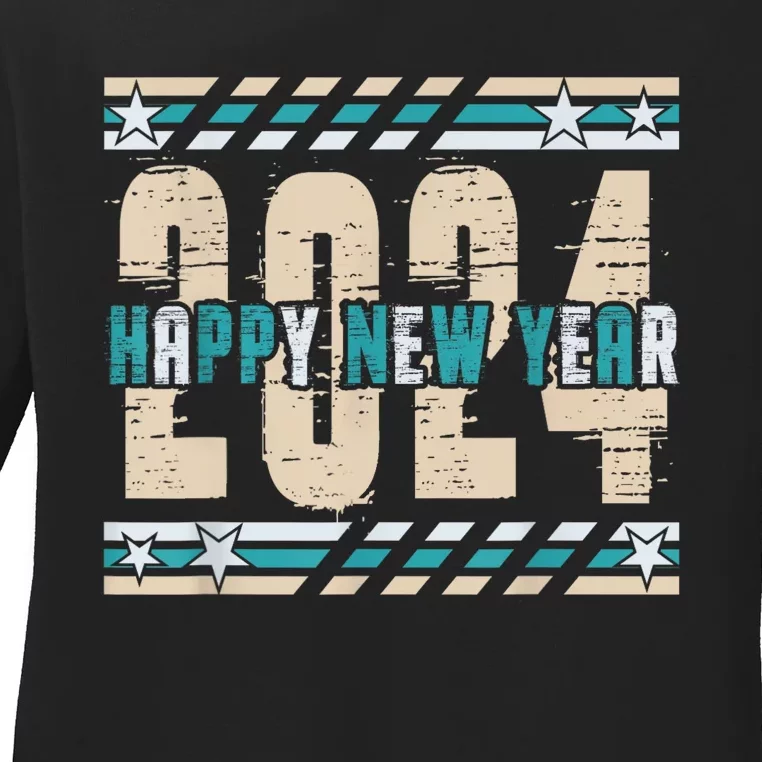 2024 Happy New Year Celebration Ladies Long Sleeve Shirt