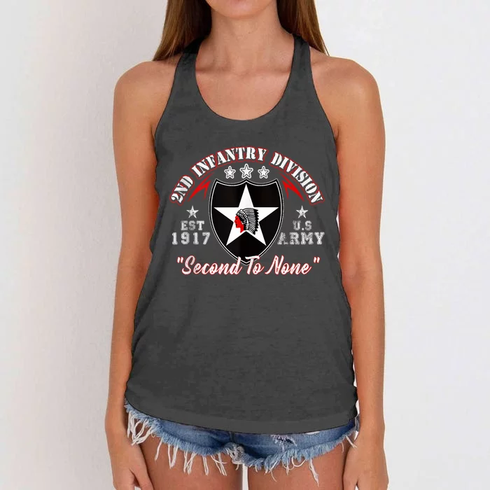 2nd Infantry Division Shirts Second To None Women's Knotted Racerback Tank