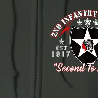 2nd Infantry Division Shirts Second To None Full Zip Hoodie