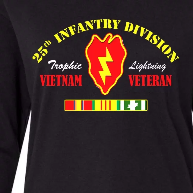 25th Infantry Division Vietnam Veteran Tropic Lightning Womens Cotton Relaxed Long Sleeve T-Shirt