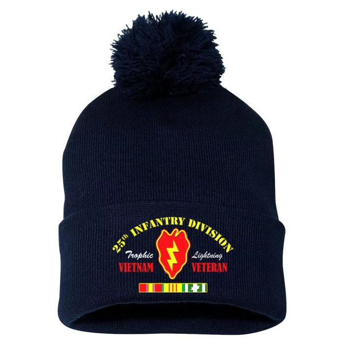 25th Infantry Division Vietnam Veteran Tropic Lightning Pom Pom 12in Knit Beanie