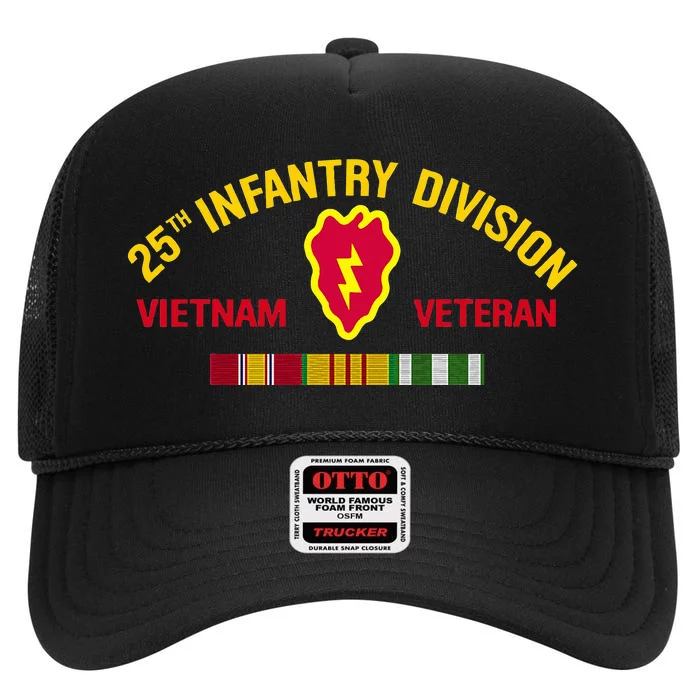 25th Infantry Division Vietnam War Veteran High Crown Mesh Trucker Hat