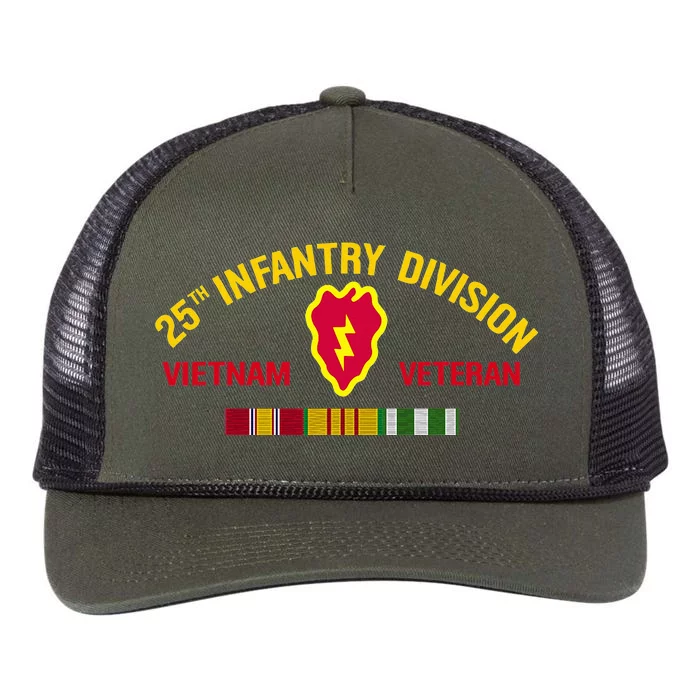 25th Infantry Division Vietnam War Veteran Retro Rope Trucker Hat Cap