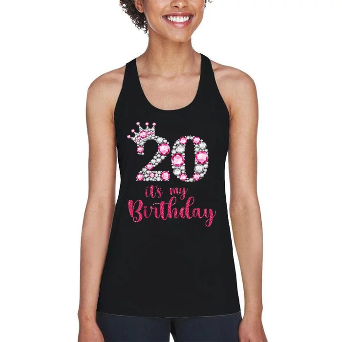 20 It's My Birthday 20th Birthday 20 Years Old Bday Women's Racerback Tank