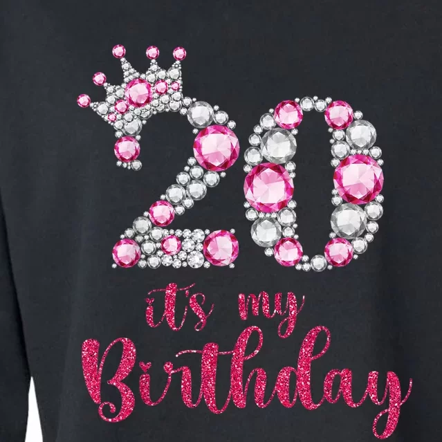 20 It's My Birthday 20th Birthday 20 Years Old Bday Cropped Pullover Crew