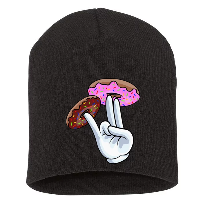 2 In The Pink 1 In The Stink I Dirty Donuts Hand Humor Short Acrylic Beanie