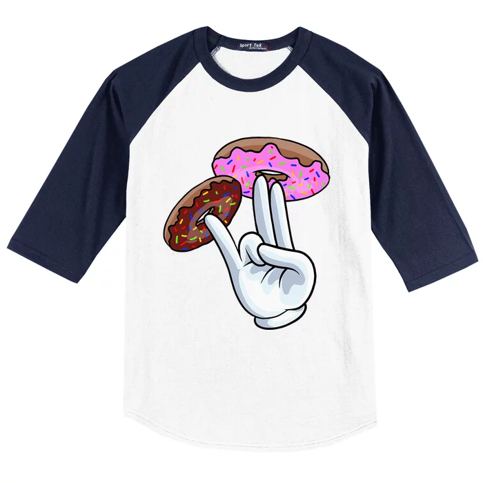 2 In The Pink 1 In The Stink I Dirty Donuts Hand Humor Baseball Sleeve Shirt