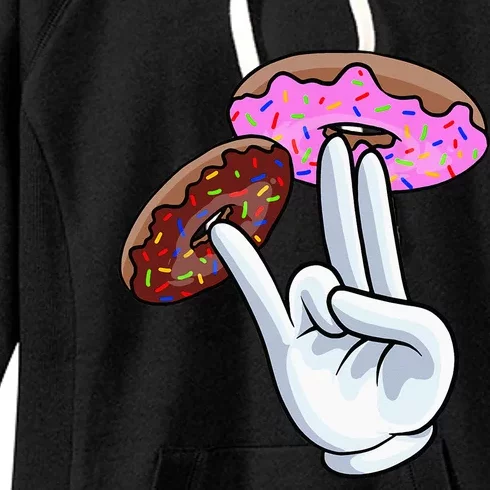 2 In The Pink 1 In The Stink I Dirty Donuts Hand Humor Women's Fleece Hoodie