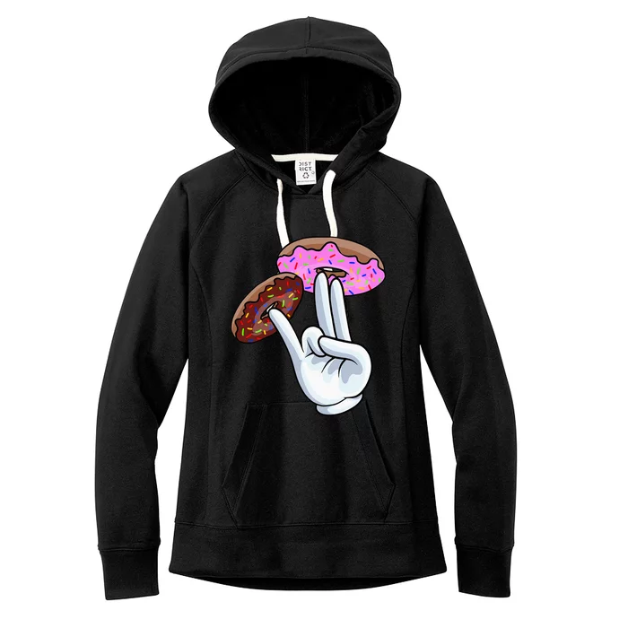 2 In The Pink 1 In The Stink I Dirty Donuts Hand Humor Women's Fleece Hoodie